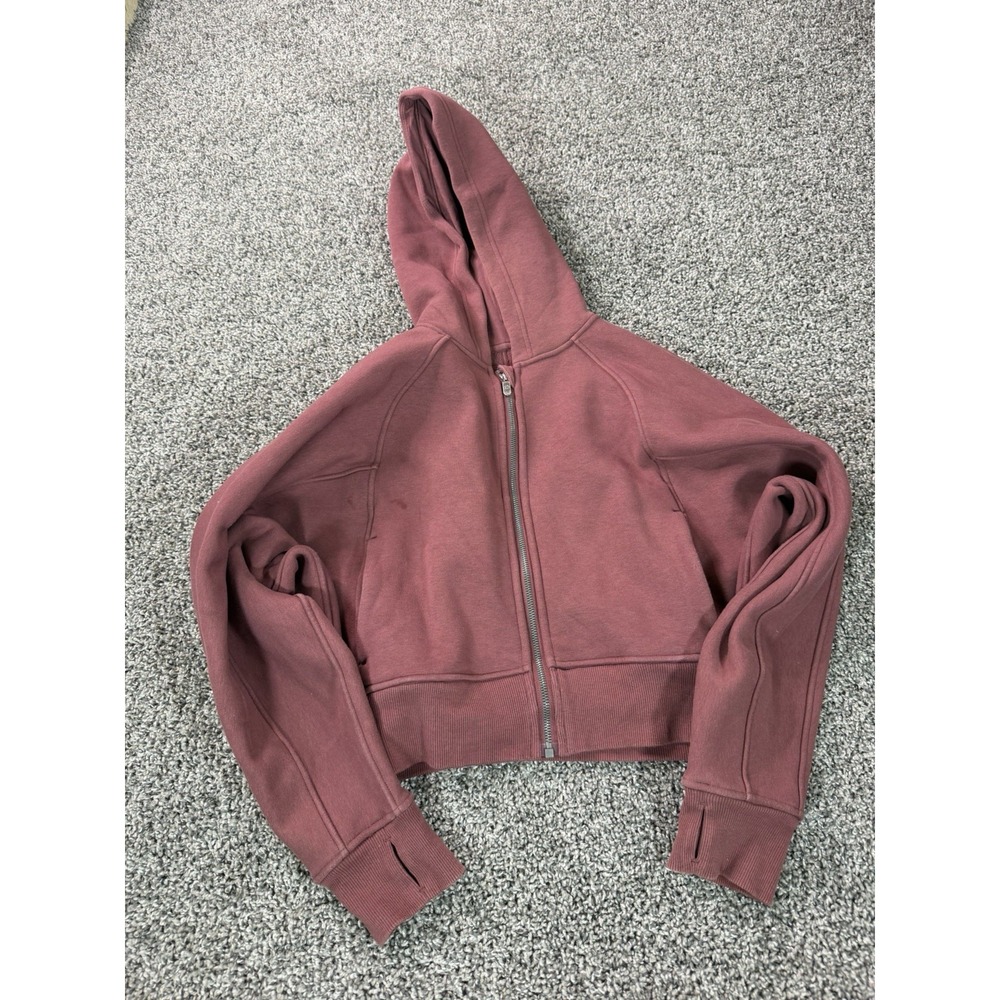 Lululemon Cropped Full Zip Scuba Hoodie Women's Size 6 Red